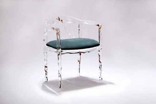 Crystal and Leather Chair showcasing luxury natural design.