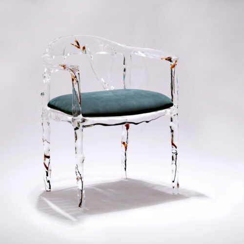 Crystal and Leather Chair showcasing luxury natural design.