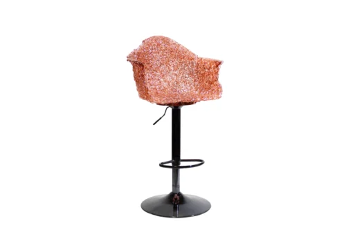 Adjustable Rotating BarStool Chair with transparent polycarbonate and stitched detail
