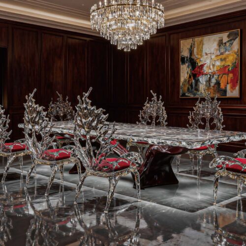 Obsidian & Glacial Flow Dining Table main