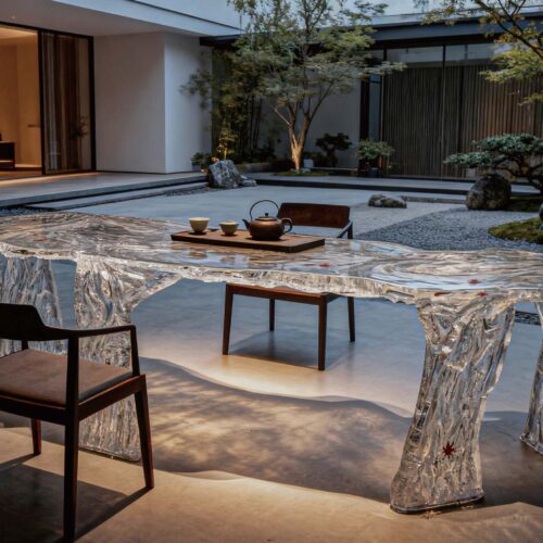 Red Maple Glacier Console Table