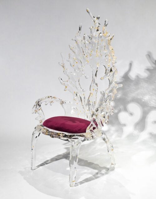 Éclat Royale Chair with commanding transparent silhouette and refined seat