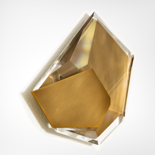 Brass accented crystal wall decor